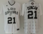 Jerseys Factory Cheap Spurs #21 Tim Duncan White New Latin Night