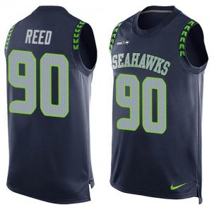 Jerseys Factory Cheap Nike Seahawks #90 Jarran Reed Steel Blue T