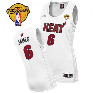 Jerseys Factory Cheap Heat #6 LeBron James Finals Patch White Wo