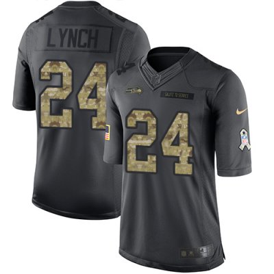 Jerseys Factory Cheap Nike Seahawks #24 Marshawn Lynch Black Men