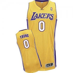 Jerseys Factory Cheap Revolution 30 Lakers #0 Nick Young Yellow