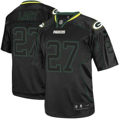 Jerseys Factory Cheap Nike Packers #27 Eddie Lacy Lights Out Bla