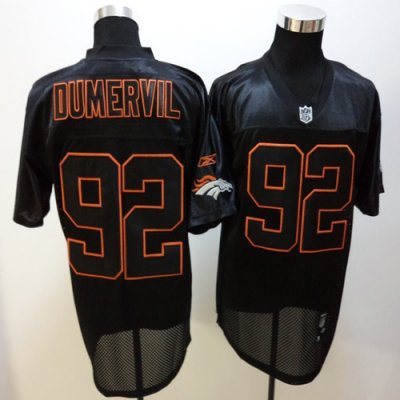 Jerseys Factory Cheap Broncos #92 Elvis Dumervil Black Sideline