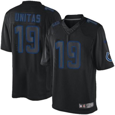 Jerseys Factory Cheap Nike Colts #19 Johnny Unitas Black Men's E