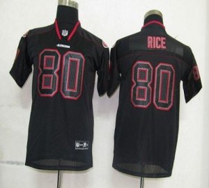 Jerseys Factory Cheap 49ers #80 Jerry Rice Lights Out Black Embr