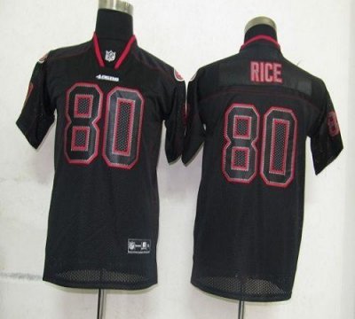 Jerseys Factory Cheap 49ers #80 Jerry Rice Lights Out Black Embr