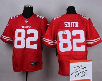 Jerseys Factory Cheap Nike 49ers #82 Torrey Smith Red Team Color