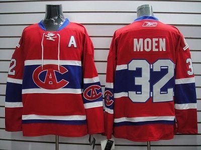 Jerseys Factory Cheap Canadiens #32 Travis Moen Embroidered Red