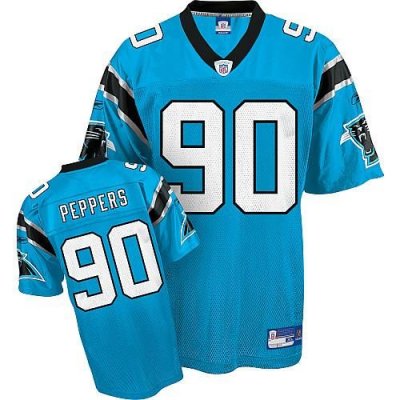 Jerseys Factory Cheap Panthers #90 Julius Peppers Blue Stitched