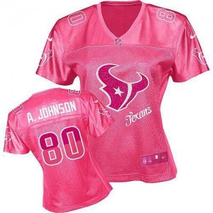 Jerseys Factory Cheap Nike Texans #80 Andre Johnson Pink Women's