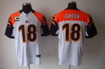 Jerseys Factory Cheap Nike Bengals #18 A.J. Green White With C P