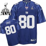Jerseys Factory Cheap Giants #80 Victor Cruz Blue Super Bowl XLV