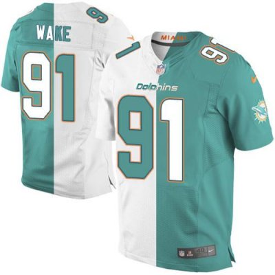 Jerseys Factory Cheap Nike Dolphins #91 Cameron Wake Aqua Green/