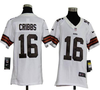 Jerseys Factory Cheap Nike Browns #16 Josh Cribbs White Youth Em