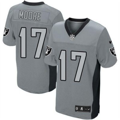 Jerseys Factory Cheap Nike Raiders #17 Denarius Moore Grey Shado