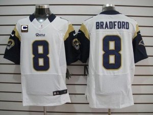 Jerseys Factory Cheap Nike Rams #8 Sam Bradford White With C Pat
