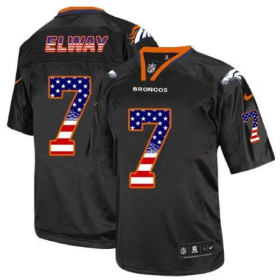 Jerseys Factory Cheap Nike Broncos #7 John Elway Black Men's Sti