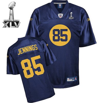 Jerseys Factory Cheap Packers #85 Greg Jennings Blue Super Bowl