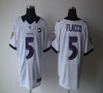 Jerseys Factory Cheap Nike Ravens #5 Joe Flacco White With Art P
