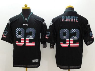 Jerseys Factory Cheap Nike Eagles #92 Reggie White Black Men's S