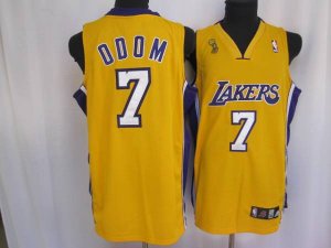 Jerseys Factory Cheap Lakers #7 Lamar Odom Embroidered Yellow Ch