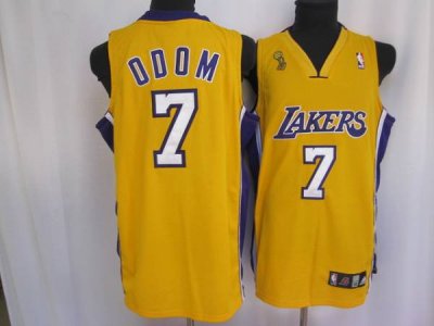 Jerseys Factory Cheap Lakers #7 Lamar Odom Embroidered Yellow Ch