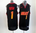Jerseys Factory Cheap Heat #1 Chris Bosh Black Embroidered NBA V