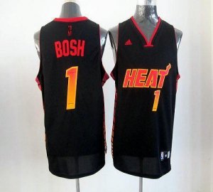 Jerseys Factory Cheap Heat #1 Chris Bosh Black Embroidered NBA V