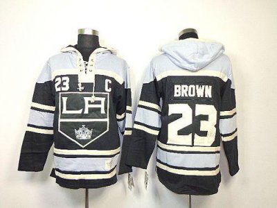 Jerseys Factory Cheap Kings #23 Dustin Brown Black Sawyer Hooded