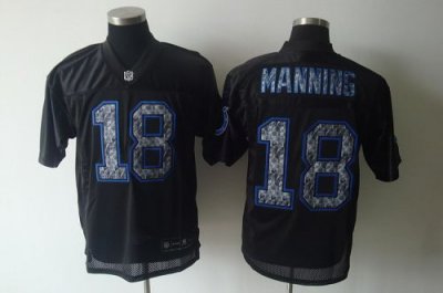 Jerseys Factory Cheap Sideline Black United Colts #18 Peyton Man