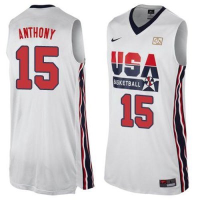 Jerseys Factory Cheap Nike Team USA #15 Carmelo Anthony White 20