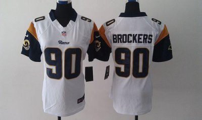 Jerseys Factory Cheap Nike Rams #90 Michael Brockers White Women