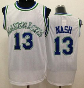 Jerseys Factory Cheap Mavericks #13 Steve Nash White Throwback S
