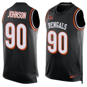 Jerseys Factory Cheap Nike Bengals #90 Michael Johnson Black Tea