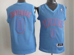 Jerseys Factory Cheap Thunder #0 Russell Westbrook Blue Big Colo