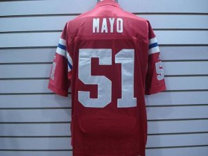 Jerseys Factory Cheap Patriots #51 Jerod Mayo Red With AFL 50 An