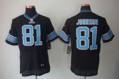 Jerseys Factory Cheap Nike Lions #81 Calvin Johnson Black Altern