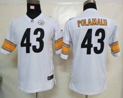 Jerseys Factory Cheap Nike Steelers #43 Troy Polamalu White Yout