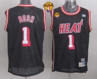 Jerseys Factory Cheap Heat #1 Chris Bosh Black Hardwood Classics