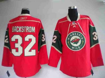 Jerseys Factory Cheap Wild #32 Niklas Backstrom Embroidered Red