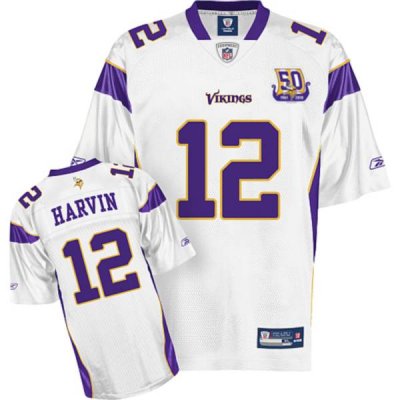 Jerseys Factory Cheap Vikings #12 Percy Harvin White Team 50TH P