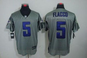 Jerseys Factory Cheap Nike Ravens #5 Joe Flacco Grey Shadow Men'