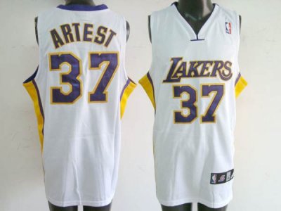 Jerseys Factory Cheap Lakers #37 Ron Artest Embroidered White NB