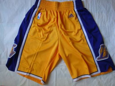 Jerseys Factory Cheap Los Angeles Lakers Yellow NBA Shorts