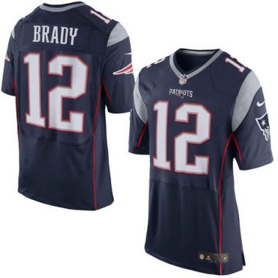 Jerseys Factory Cheap Nike Patriots #12 Tom Brady Navy Blue Team