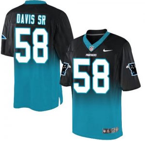 Jerseys Factory Cheap Nike Panthers #58 Thomas Davis Sr Black/Bl