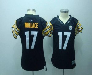 Jerseys Factory Cheap Steelers #17 Mike Wallace Black Women's Fi