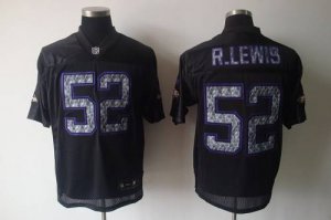 Jerseys Factory Cheap Sideline Black United Ravens #52 R.Lewis B