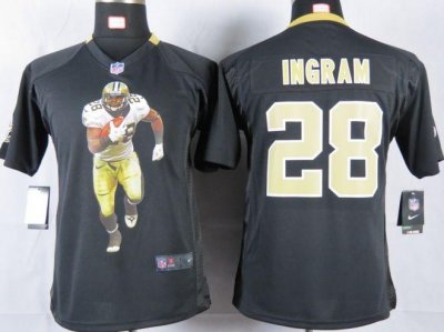 Jerseys Factory Cheap Nike Saints #28 Mark Ingram Black Team Col