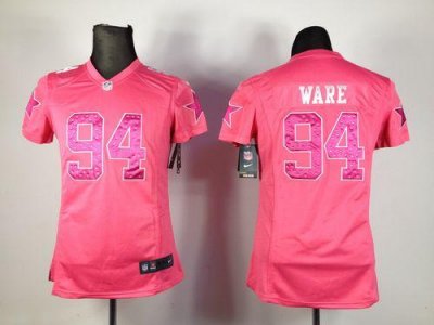 Jerseys Factory Cheap Nike Cowboys #94 DeMarcus Ware Pink Sweeth